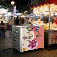 Machine à glace roulée et à crème glacée molle double fonction pour glaces roulées et crèmes glacées molles