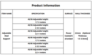 Puntales de Acero Galvanizado Ajustables Modernos para Construcción, Puntales para Encofrados, Sistema de Andamios - Product Image 2