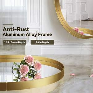Espejo de Baño Ovalado Dorado Brightify de 24x36 Pulgadas con Marco Metálico, Espejo de Pared Moderno para Dormitorio y Sala de Estar - Product Image 4