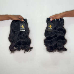 Cheveux indiens bruts 100 % non traités, provenant de temples d'Inde du Sud, vente en gros d'usine, cheveux humains naturels bruts toutes textures avec cuticules intactes - Product Image 2