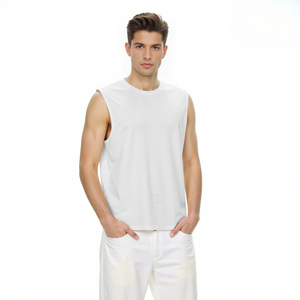 Grande taille gilet de sport Modal Cool respirant large épaule <span class=keywords><strong>sans</strong></span> manches Fitness <span class=keywords><strong>costume</strong></span> extérieur course haut Gym Singlet hommes débardeur - Product Image 2