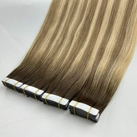 Extensions de cheveux humains Remy de qualité européenne 12A, à bandes adhésives double face, vierges, sans nœuds, sans perte de cheveux