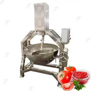 100L 300L 500L SS Porridge Soup Boiler Strawberry Jam Cook Semi-Auto Mixer Double Jacket Cooking Kettle