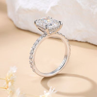 Bague en moissanite pleine de 4 carats, taille radiant, pour femme, en argent sterling S925 plaqué platine, directement de l'usine et en dropshipping