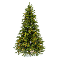 Weihnachts dekoration PE PVC Mixed Pre Lit Weihnachten beflockte Weihnachts bäume mit LED-Lichtern