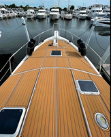 Plancher de bateau extérieur en teck synthétique brossé résistant aux UV et imperméable Heroes Foam, pour yachts modernes, avec tapis antidérapants marins pour bateaux