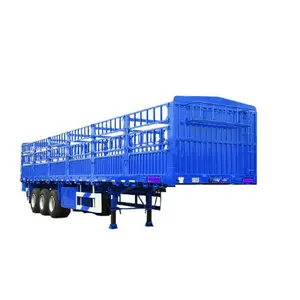 Trailer semi truk pagar baru digunakan untuk truk pengangkut hewan ternak trailer pembawa ternak