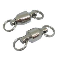 Swivel Pancing Bola dengan Cincin Terpisah Baja Anti Karat, Konektor Swivel Pancing Laut Dalam, Pengait Snap