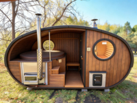 Sauna et bain à remous électriques modernes populaires pour l'extérieur, combinaison idéale pour appartements, capacité 2 personnes