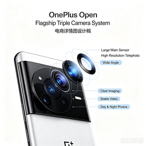 Smartphone pliable OnePlus Open 5G 16 Go + 512 Go/1 To Snapdragon 8 <span class=keywords><strong>Gen</strong></span> 2 Triple appareil photo 48 MP Charge 100 W - Product Image 3