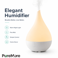 Diffuseur d'arômes ultrasonique 3 en 1, brume fraîche, lumière nocturne chaude, silencieux, compact, pour bureau, chambre, maison, humidificateur d'air LED