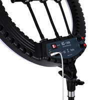 Lampu ring swafoto led siaran langsung 18 inci, lampu cincin swafoto riasan studio fotografi bisa diredupkan isi 10 12 14 21 inci