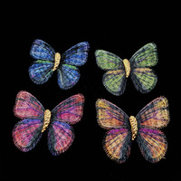 Broche papillon en tissu pour femme, bijoux de mode, broches fleur de poitrine, accessoires vestimentaires, broche insecte rétro, épingle de revers, vente en gros