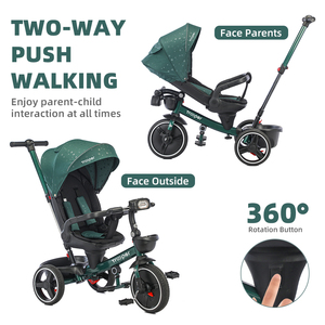 2023 pliant 4 en 1 pédale sécurisée plastico triciclo pour enfants parents pousser bébé tricycle vélo - Product Image 3