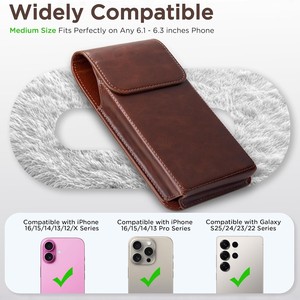 Sacoche de ceinture vintage en cuir motif Crazy Horse <span class=keywords><strong>pour</strong></span> téléphone, étui personnalisé avec clip de ceinture <span class=keywords><strong>pour</strong></span> <span class=keywords><strong>iPhone</strong></span> - Product Image 3