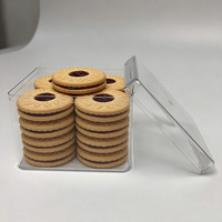 Boîte carrée en plastique jetable pour biscuits, desserts et gâteaux