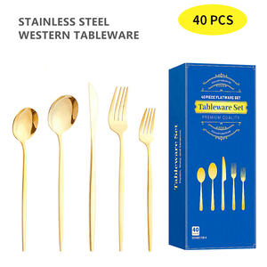 Classico Set di stoviglie portogallo 410 40 pz posate in 5 Set con specchio + smalto a mano per gli omaggi viene fornito in confezione regalo - Product Image 1