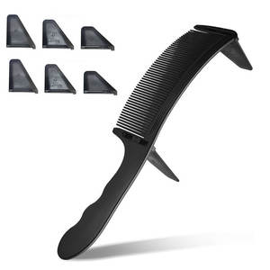 Peigne de <span class=keywords><strong>coiffure</strong></span> personnalisable pour salon de <span class=keywords><strong>coiffure</strong></span>, peigne de barbier incurvé, peigne limiteur pour la coupe de cheveux, peignes de style pour hommes, matériaux POM - Product Image 1