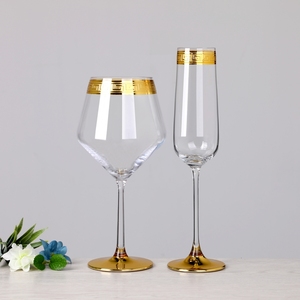 Copas de Vino de Cristal Bohemia Personalizadas para Boda, con Borde Dorado sin Tallo, Vasos Tipo Tumbler - Product Image 4