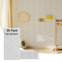 Lot de 20 panneaux acoustiques autocollants 24x12 pouces, idéaux pour les locations, sans perçage aujourd'hui