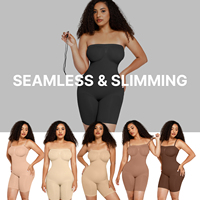 Waistdear Body sculptant amincissant léger pour femme, avec bretelles amovibles, sans coutures, effet remonte-fesses et contrôle du ventre, grandes tailles