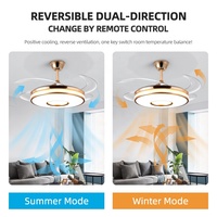 Ventilateur de plafond avec lumière, moteur en cuivre, pales rétractables, ventilateur lustre télécommandé, ventilateurs de plafond LED avec lumière