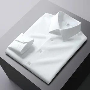 Abbigliamento da uomo arrivo camicia da uomo moda causale abito maschile a maniche lunghe camicia di marca Business sociale camicie bianche morbide diserbo