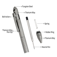 Stylo tactique en titane de qualité supérieure, brise-vitre d'urgence, stylo à signature avec clip pour EDC