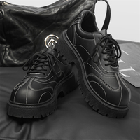 Mocassins pour hommes personnalisés gros orteil semelle épaisse à lacets plate-forme en cuir chaussures d'affaires pour les fêtes chaussures de mariage plates