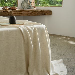 Literie de maison 20% fibre de bambou + 80% ensemble de draps en lin RTS Nature lit d'été tapis de refroidissement ensemble de draps Queen - Product Image 4