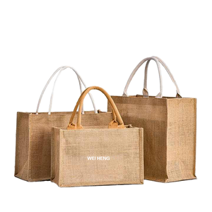 Sac fourre-tout en jute personnalisé avec logo, petites poignées en corde, réutilisable, sac cadeau en toile de jute naturelle, vente en gros Bangladesh - Product Image 1