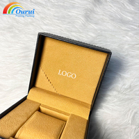 Boîte cadeau personnalisée en cuir carrée pour montre, design écologique et durable, protection intégrée, présentoir, logo personnalisé