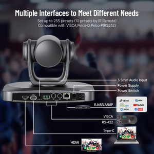 Cámara PTZ POE 4K, Cámara de Conferencia USB3.0, <span class=keywords><strong>Zoom</strong></span> Óptico de 30x para Transmisión en Vivo, Cámara de Videoconferencia - Product Image 3