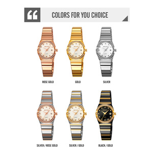 Reloj de cuarzo auténtico para mujer, reloj de acero inoxidable con detalles de diamantes, reloj informal impermeable para negocios - Product Image 3