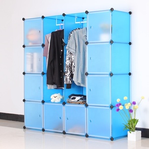 Organizador de 16 Cubos, Estantes de Almacenamiento de Cubos de Plástico Apilables, Diseño Multifuncional, <span class=keywords><strong>Armario</strong></span> Modular con Barra para Colgar - Product Image 5