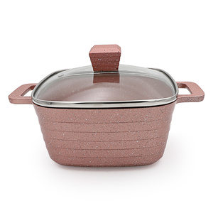 Ensemble de casseroles en aluminium coulé durable antiadhésif, ensemble de casseroles roses antiadhésives rectangulaires, ensemble de 10 ustensiles de cuisine - Product Image 4