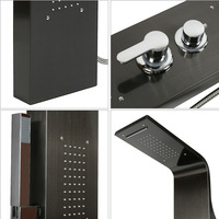 Panneau de douche salle de bain multifonction douche robinet d'eau chaude et froide ensemble de douche usine vente en gros 304 acier inoxydable laiton