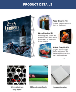 Présentoir pop-up en tissu personnalisé pour les salons professionnels Bannière de photographie de fond de fête d'anniversaire de mariage - Product Image 3