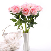 Roses en velours multicolores en gros, blanc et rose, pour la décoration de bureau, de la maison, de mariage et de fête, fausses roses pour la table et les murs