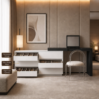 Meuble de salle de bain moderne en contreplaqué avec rangement intégré, design extensible, hauteur réglable, écologique, grand meuble de maison