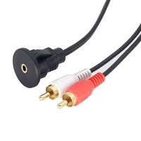 Autoradio AUX in Socket Snap in 3.5mm Jack to 2 RCA Plug Audio Cable Car Stereo Head Unit Audio Cable