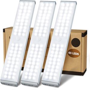Lámpara Nocturna LED con Sensor de Movimiento Magnético Recargable por USB de 60 LED, Luz para Armario, Guardarropa, Luces LED Debajo del Gabinete - Product Image 1