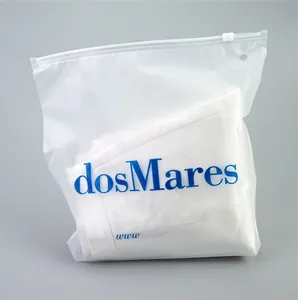 Borsa con cerniera per imballaggio costumi da bagno chiusura a Zip borse per abbigliamento con Logo personalizzato opaco/smerigliato pacchetto di plastica biodegradabile PE riciclabile