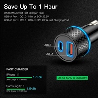 Chargeur de voiture double port 38W PD USB C Universal Quick Charge 20W Mobile Phone Adapter Smart QC3.0 USB Type C for Camera Boxed