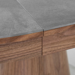 Italian Minimalist Extendable Oval Dining <b>Table</b> With Telescopic Design For Small Apartments And Home Use - Product Image 4