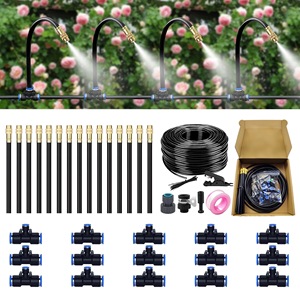 <b>DIY</b> 12mm Garden Irrigation System 49/66/82/98FT Fine Mist Sprayer <b>Kit</b> with Quick Connectors & 360. Bendable Tube - Product Image 1