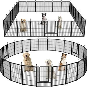 Hund Laufs tall Falten Indoor Outdoor Anti-Rost Hund Übungs zaun Tragbarer Haustier Laufs tall mit Tür für Largem Medium Small Dogs - Product Image 4