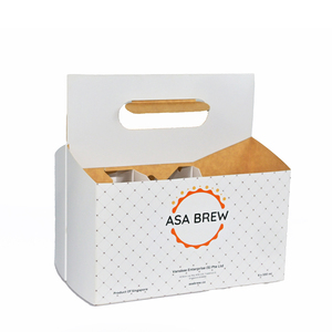 Scatola ondulata autoerettente ecologica personalizzata con goffratura e Glitter carta artistica usa e getta da asporto 6 pacchetti portabottiglie - Product Image 1