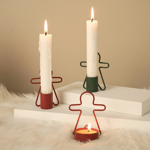 Supports de bougies en fer forgé minimalistes en gros, bougeoirs modernes géométriques en métal noir, décoration de table en vrac, direct usine - Product Image 3