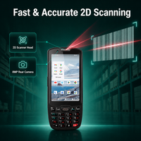Terminal portable Android 13 de 4,0 pouces avec lecteur de codes-barres, ordinateur mobile industriel robuste pour la collecte de données d'inventaire en entrepôt
